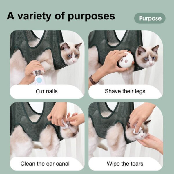Pet Grooming Hammock Harness For Cats And Dogs, Cat Grooming Sling For Trimming Nail And Ear Care - Image 6