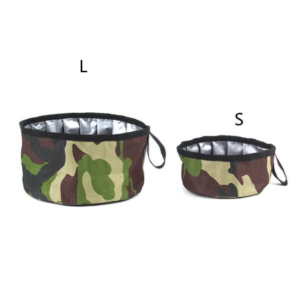 Oxford Cloth Outdoor Dog Food Bowl Portable Folding Food Bowl - Image 3