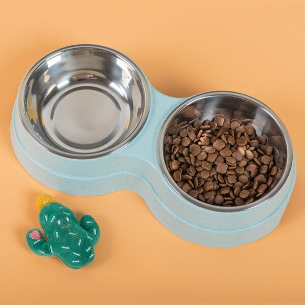 Double Pet Bowls Dog Food Water Feeder Stainless Steel Pet Drinking Dish Feeder Cat Puppy Feeding Supplies Small Dog Accessories - Image 2