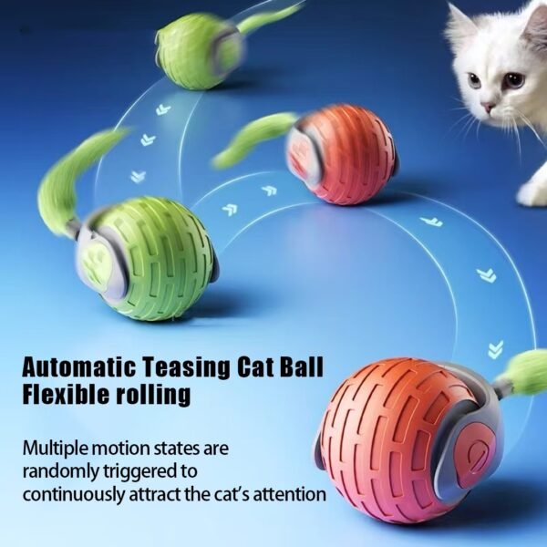 New Interactive Cat Toys Ball Auto Electric Rolling Ball Toys USB Rechargeable - Image 2