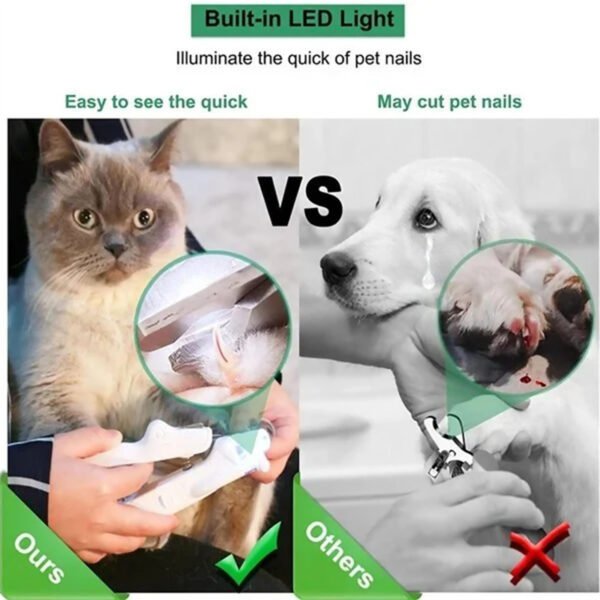 Pet Nail Clippers With LED Light Dogs Cat Nail Scissors Professional Trimmer Tool Care Grooming Supplies - Image 2