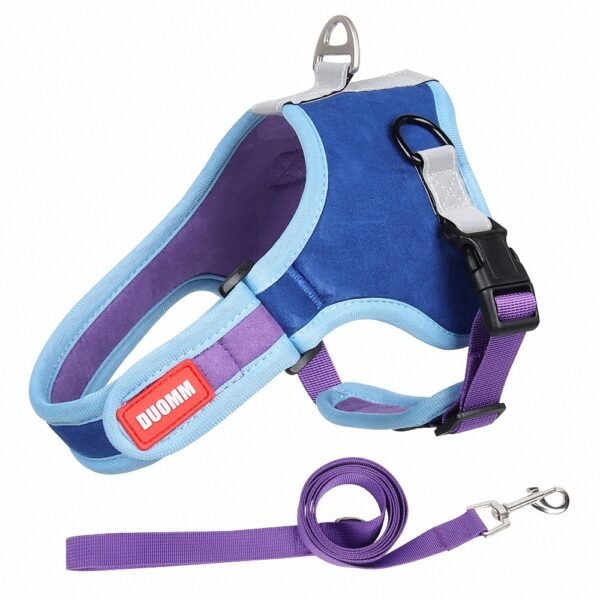 Saddle-type Reflective Suede Leash Pet Harness - Image 5