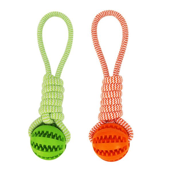 Dog Toys Treat Balls Interactive Hemp Rope Rubber Leaking Balls For Small Dogs Chewing Bite Resistant Toys Pet Tooth Cleaning Bite Resistant Toy Ball For Pet Dogs Puppy - Image 10