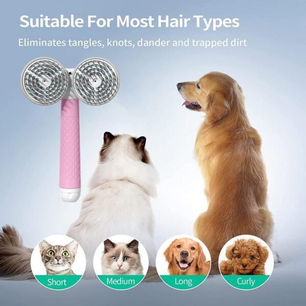 Pet Cat Brush Dog Slicker Brush Double-headed Negative Ion One-button Self Cleaning Dog Cat Hair Removal Pets Products - Image 3