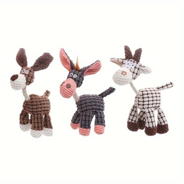 Squeaky Dog Toys Pack For Puppy, Cute Soft Durable Stuffed Animal Plush Dog Chew Toys With Squeakers For Teeth Cleaning, For Small Medium Dogs - Image 3