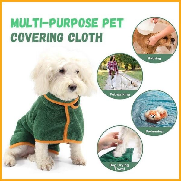 Absorbent Pet Bathrobe With Waist-wrapped Microfiber - Image 5