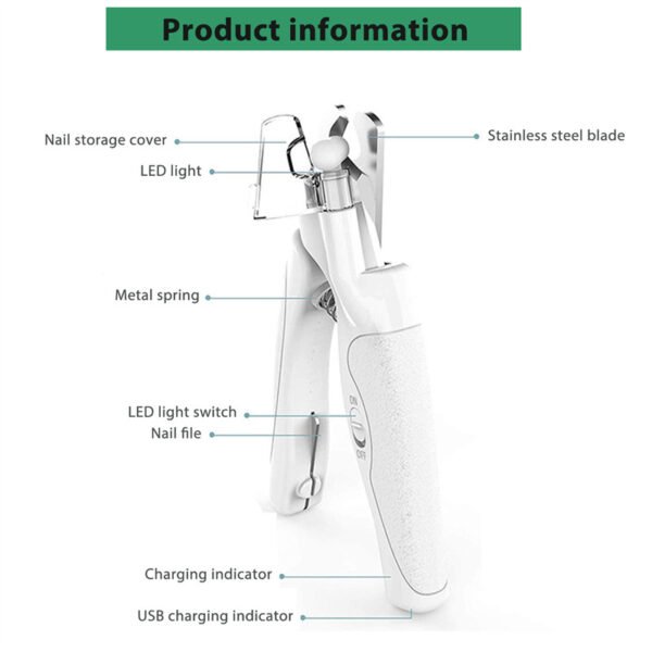 Pet Nail Clippers With LED Light Dogs Cat Nail Scissors Professional Trimmer Tool Care Grooming Supplies - Image 5