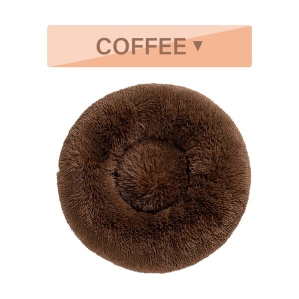 Fluffy Donut Dog Bed  Warm Soft Long Plush Pet Cushion Bed Washable Pet Sofa Mat Calming - Image 8