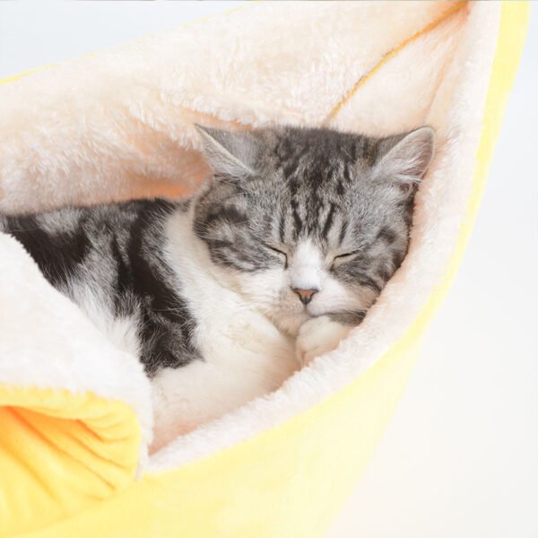 Removable And Washable Round Long Hair Cat's Nest Four Seasons Universal Banana Dog's Nest - Image 4