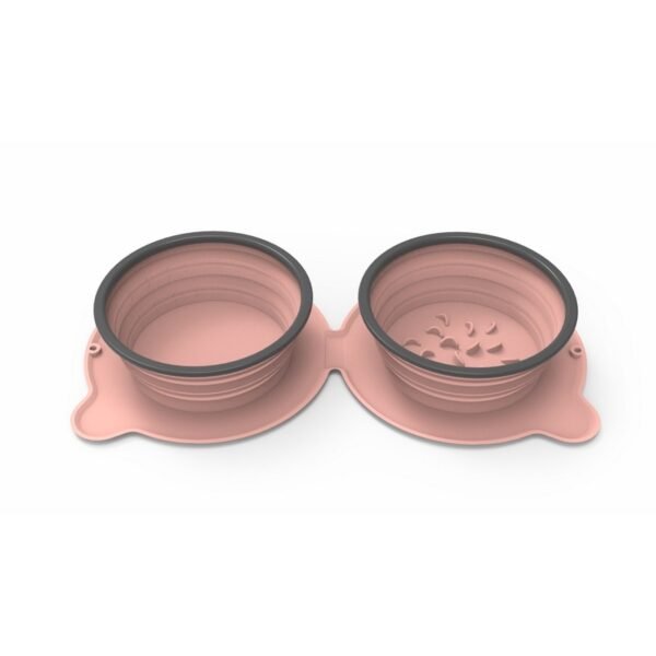 Portable Silicone Double Pet Food Bowls Foldable Non-Slip Travel Anti-Choking Feeding Bowl Outdoor - Image 7