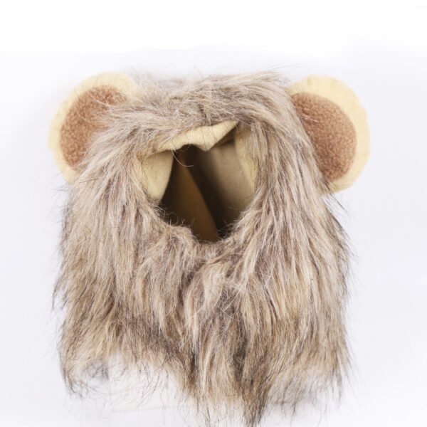 Christmas Funny Hat Cap Pet Dress Simulation Toy Halloween Party Festival Lion Hair Mane Ears Head Cap Scarf Cosplay Costume - Image 3