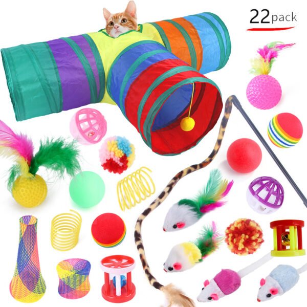 Pet Cat Toy Set 21 Pieces Of Cat Channel Funny Cat Stick - Image 7