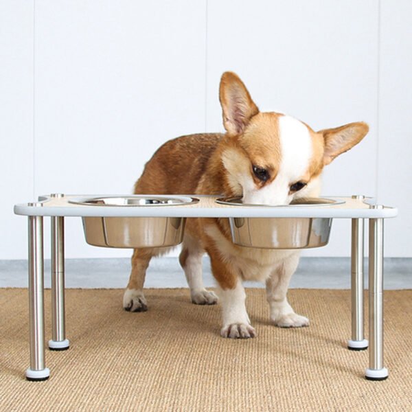Adjustable Height Dog Food Bowl Rack - Image 5