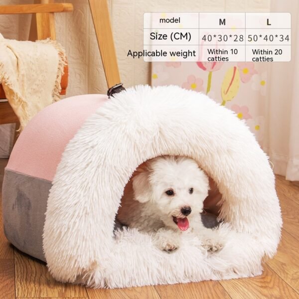 New Splice Portable Pet Nest Portable Autumn And Winter Warm Dog Nest Moisture-proof Long Fur Cat Nest Cross Border Pet Nest - Image 2