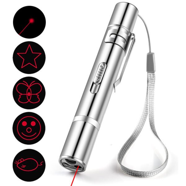 Laser Pointer Cat Toy, Red Dot LED Light Pointer Interactive Toys, Long Range 5 Modes, USB Recharge - Image 2