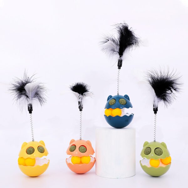 Cats Feather Toy Rotate Cat Tumbler Teaser Catmint Roller Track Ball Interaction Kitten Chasing Hunting Pets Toy Cats Treat Pet Products - Image 5