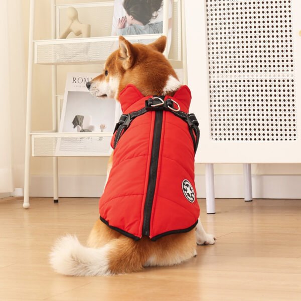 Pet Warm Dog Cotton-padded Clothes Fleece-lined Thickened Reflective Gallus - Image 9