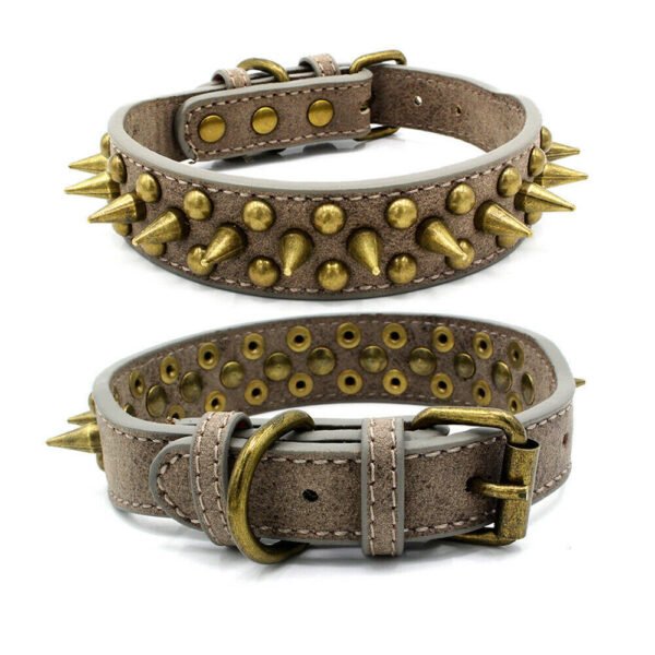 Retro Studded Spiked Rivet Large Dog Pet Leather Collar Pit Bull S-XL - Image 6