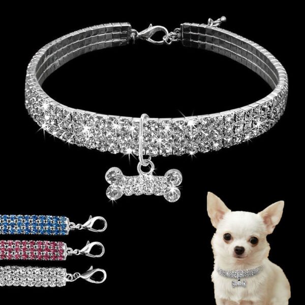 Bling Rhinestone Dog Collar Crystal Puppy Chihuahua Pet Dog Collars Leash For Small Medium Dogs Cats - Image 2