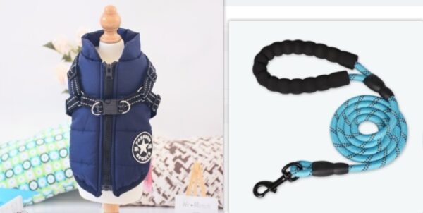 Waterproof Dog Clothes Winter Dog Coat With Harness Warm Pet Clothing - Image 5