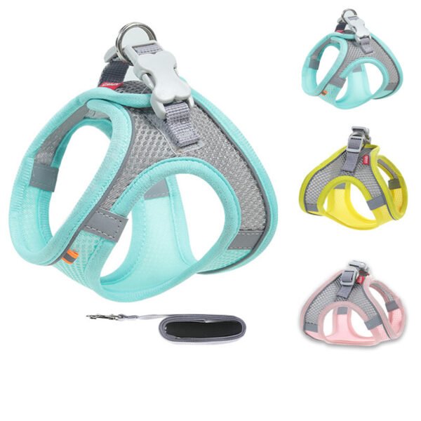 Pet Mesh Chest Harness Dog Go Out Reflective Leash - Image 2