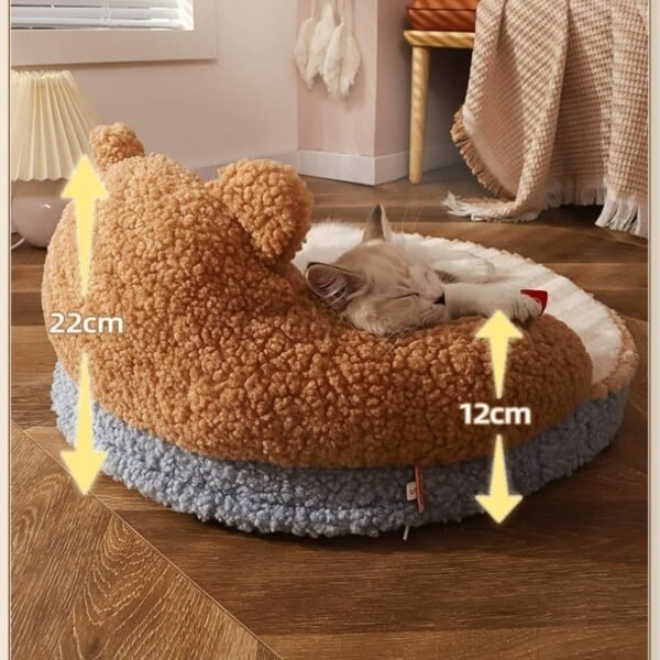 Cat Bed Furniture Washable Cozy Cat Warm Pad For Cats Dogs Pets Cat Bed High Backrest All Seasons Hug Design - Image 5