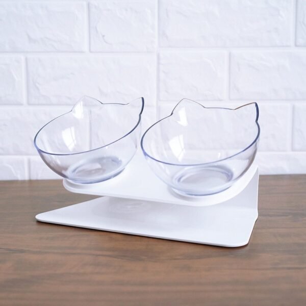 Non Slip Double Cat Bowl With Raised Stand Pet Food Cat Feeder Protect Cervical Vertebra Dog Bowl Transparent Pet Products - Image 10