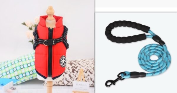 Waterproof Dog Clothes Winter Dog Coat With Harness Warm Pet Clothing - Image 7