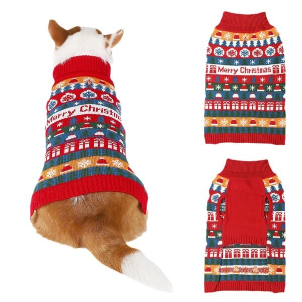 Pet Dog Christmas Turtleneck Sweater - Image 3