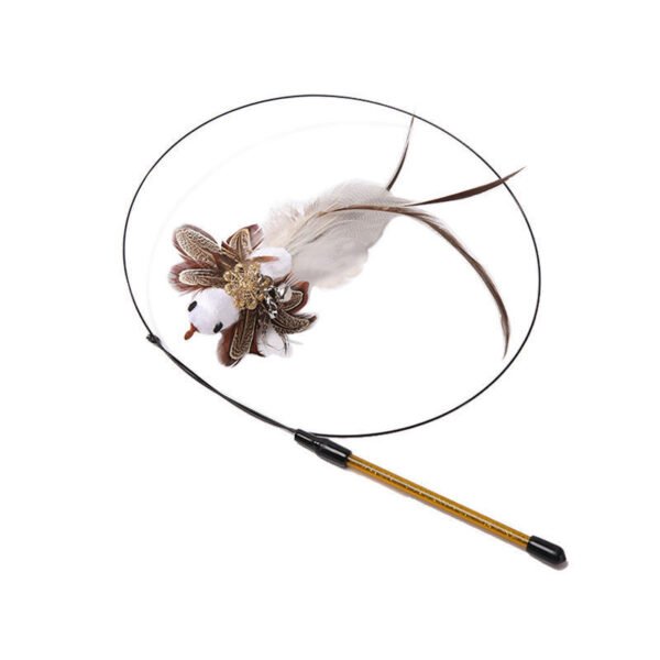 Steel Wire Feather Funny Cat Stick Long Rod - Image 2