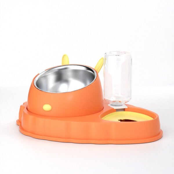 Double Bowl Stainless Steel Carrots Antiskid Pet Feeding Tool Tilt Design Carrot For Indoor - Image 8