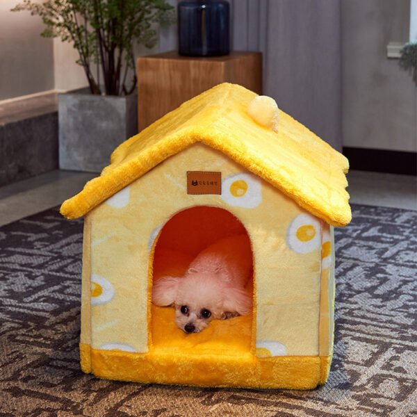 Foldable Dog House Pet Cat Bed Winter Dog Villa Sleep Kennel Removable Nest Warm Enclosed Cave Sofa - Image 4