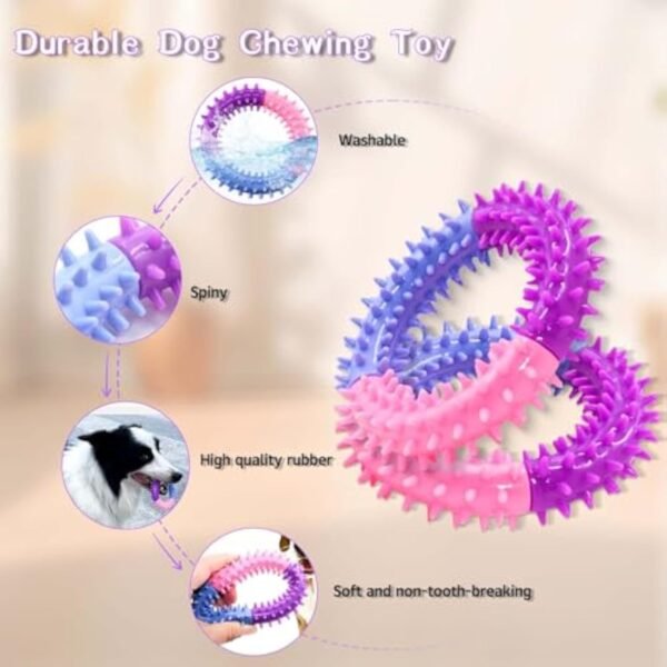 Dog Chew Toys Ring Dog Teething Toys Rubber Puppy Teething Toys Pet Toys For Small Medium Large Dogs - Image 3
