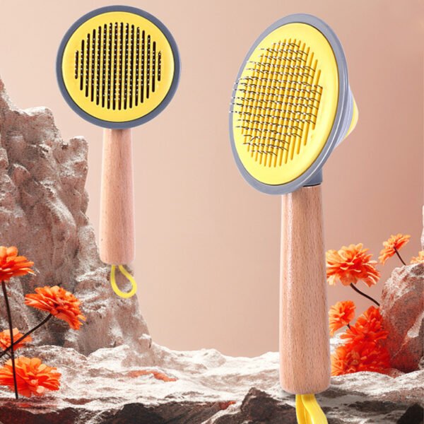 OneKey Pet Hair Remover Comb Pet Comb Grooming Brush Pet Hair Cleaner Brush Cat Shedding Brush Self Cleaning Slicker For Long & Short Hair Cats And Dogs - Image 3