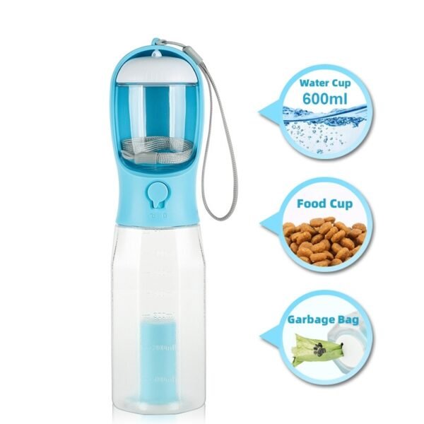 Portable Cat Dog Water Bottle Food Feeder Drinker Poop Dispenser 3 In 1 Leak-proof Multifunctional Dog Water Bottle Pet Products - Image 2