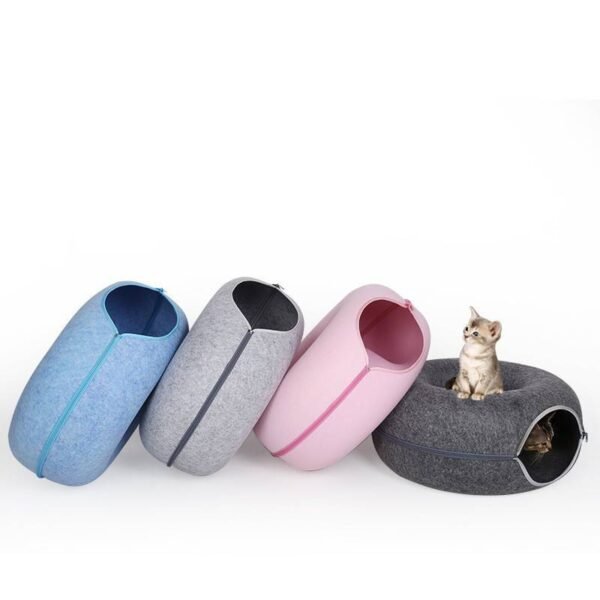 Four Seasons Available Cat Round Felt Pet Nest - Image 6