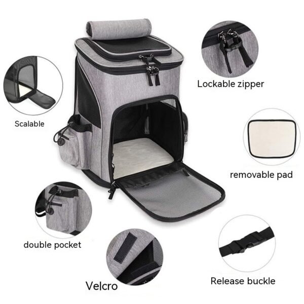 Extendable Pet Bag Large Capacity Dog Bag Portable Cat Backpack Foldable Cat Bag - Image 6
