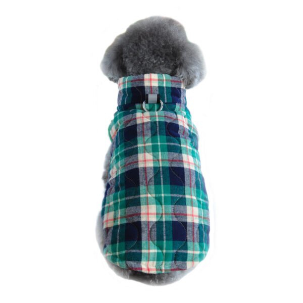 Winter Pet Dog Clothes Heavy Cotton Jacket Plaid Zipper Down Jacket Pets Supplies - Image 5