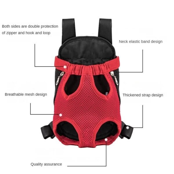 Pet Dog Carrier Backpack For Small Dogs Breathable Portable Dog Bag Adjustable Dog Front Carrier For Hiking Camping Traveling - Image 3