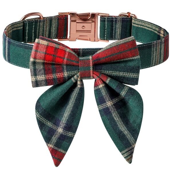 Christmas Dog Collar Rose Gold Buckle - Image 2
