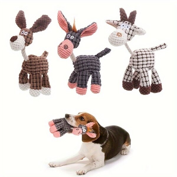 Squeaky Dog Toys Pack For Puppy, Cute Soft Durable Stuffed Animal Plush Dog Chew Toys With Squeakers For Teeth Cleaning, For Small Medium Dogs - Image 4