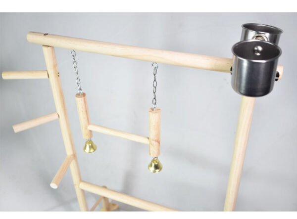 Solid Wood Toy Swing Climbing Ladder Shelf Peony Xuan Double-layer Stainless Steel Food Box - Image 5