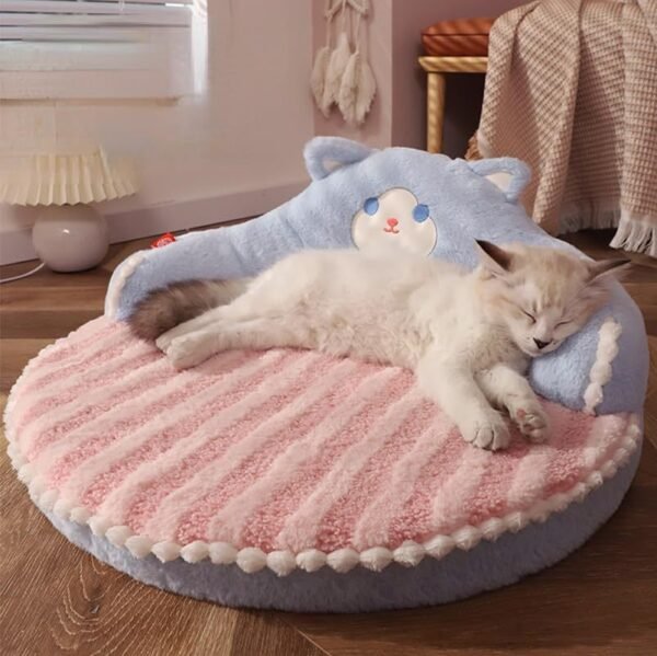 Cat Bed Furniture Washable Cozy Cat Warm Pad For Cats Dogs Pets Cat Bed High Backrest All Seasons Hug Design - Image 2