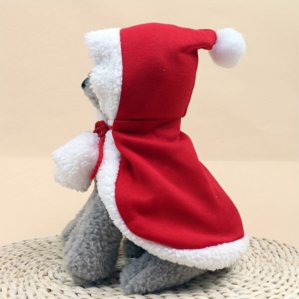 Cat Christmas Outfits, Dog Cat Santa Claus Outfit, Soft And Thick Xmas Cape With Hat - Image 8