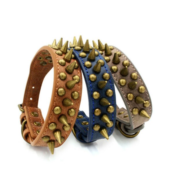 Retro Studded Spiked Rivet Large Dog Pet Leather Collar Pit Bull S-XL - Image 7