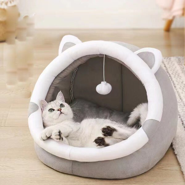 Pet cat litter closed cat litter kennel winter plus velvet - Image 7