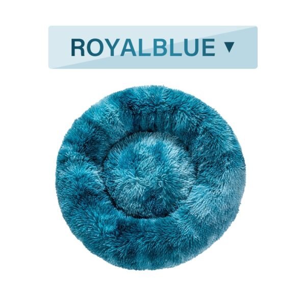 Fluffy Donut Dog Bed  Warm Soft Long Plush Pet Cushion Bed Washable Pet Sofa Mat Calming - Image 7