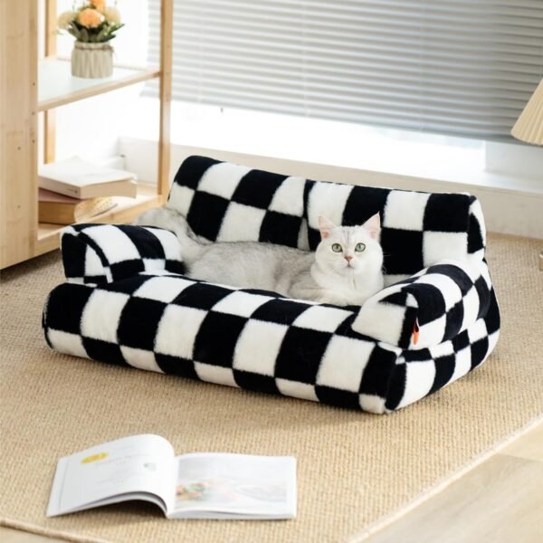 Fluffy Cat Couch  Washable Pet Couch Bed For Cats And Small Dogs Up To Non-Slip Dog Beds - Image 3