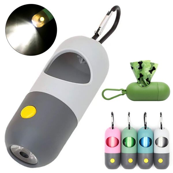 Led Light Pet Waste Bag Dispenser For Dogs Cats Dog Poop Scooper Bags Holder