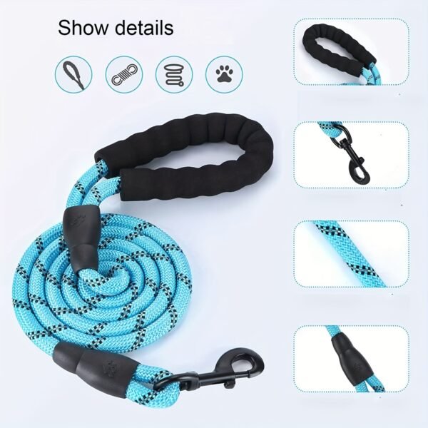 Dogs Leash Running Elasticity Hand Freely Pet Products Dogs Harness Collar Jogging Lead And Adjustable Waist Rope Puppy Leash Lead Training Padded Handle Reflective - Image 4